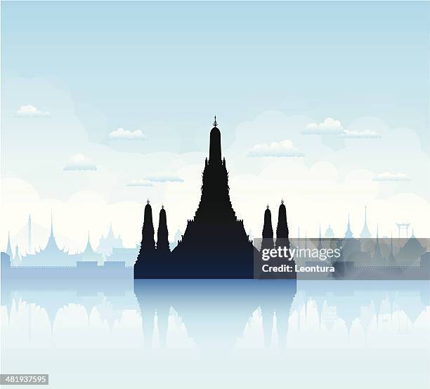 wat arun, bangkok - wat stock illustrations