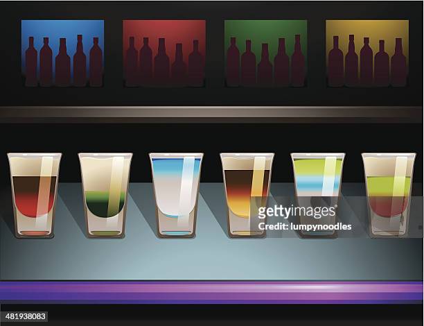 bar shots - coffee drink illustration stock illustrations