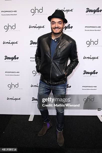 Giovanni Zarrella arrives for the Unique show during Platform Fashion July 2015 at Areal Boehler on July 25, 2015 in Duesseldorf, Germany.