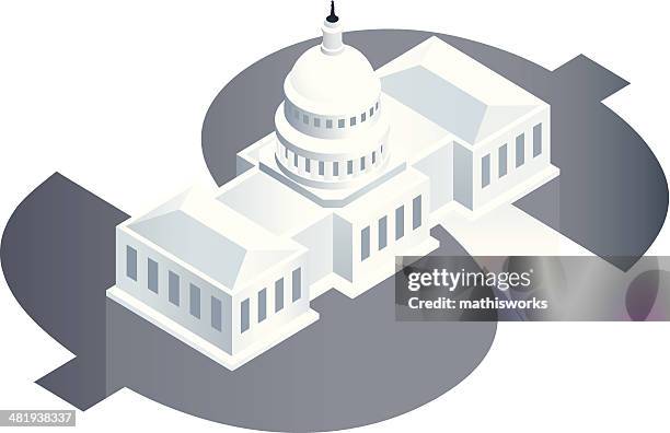 national debt illustration - political building stock illustrations