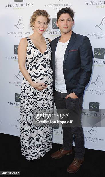 Actress Lindsey Godfrey and Robert Adamson arrive at A Pea In The Pod And Jennifer Love Hewitt Celebrate The Launch Of "L By Jennifer Love Hewitt" at...