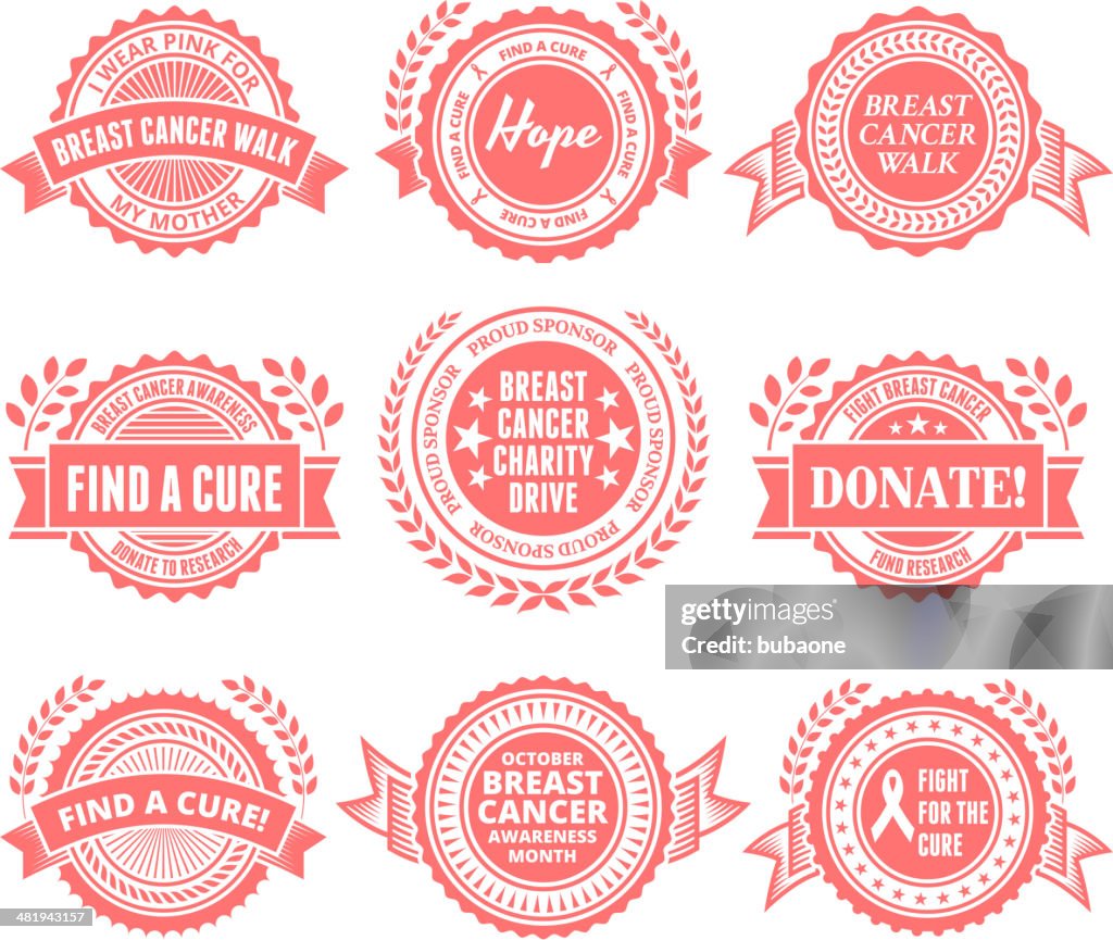 Breast Cancer Awareness month support badges
