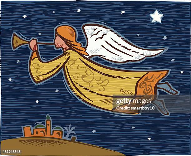 illustrazioni stock, clip art, cartoni animati e icone di tendenza di angelo di natale - religioni e filosofie