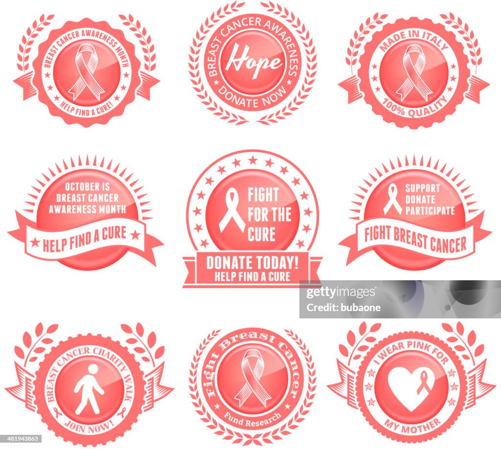 Breast Cancer Awareness month support badges