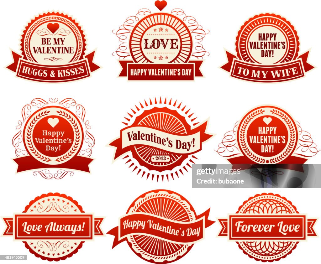 Heart with Valentine's Day Badges