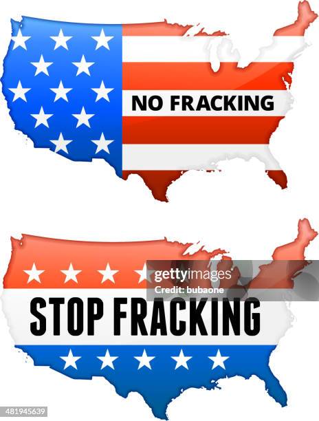 no fracking united states map set - hydraulic fracturing icons stock illustrations