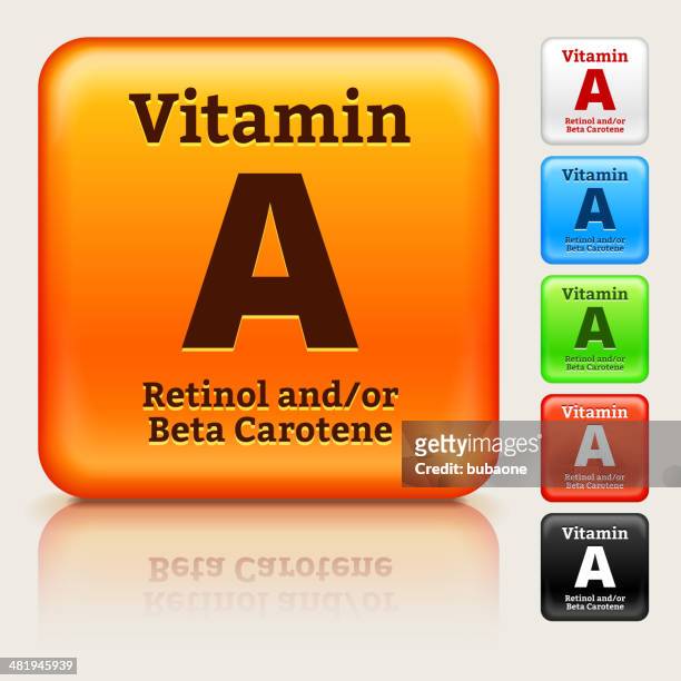 vitamin a multi colored button set - vitamin a stock illustrations