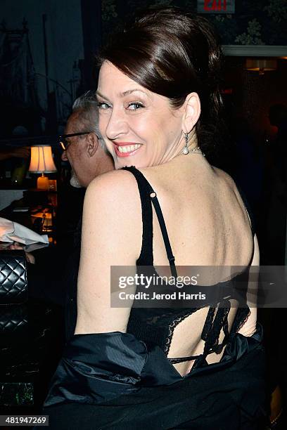 Actress Joely Fisher attends an evening with Azzedine Downes, President and CEO of the International Fund for Animal Welfare at Porta Via Restaurant...