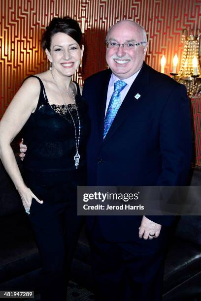 Actress Joely Fisher and IFAW President and CEO Azzedine Downes attends an evening with Azzedine Downes, President and CEO of the International Fund...