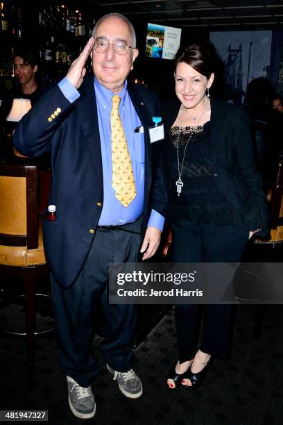 Ben Stein and Joely Fisher attend an evening with Azzedine Downes, President and CEO of the International Fund for Animal Welfare at Porta Via...