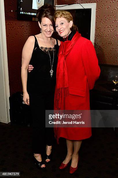 Joely Fisher and Alexandra Denman attend an evening with Azzedine Downes, President and CEO of the International Fund for Animal Welfare at Porta Via...