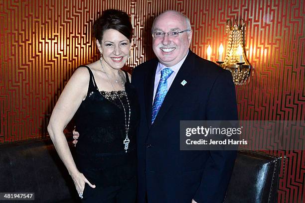 Actress Joely Fisher and IFAW President and CEO Azzedine Downes attend an evening with Azzedine Downes, President and CEO of the International Fund...