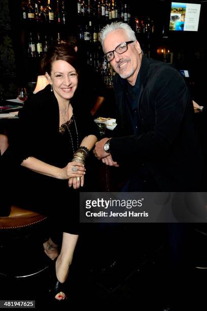 Joely Fisher and Christopher Duddy attend an evening with Azzedine Downes, President and CEO of the International Fund for Animal Welfare at Porta...
