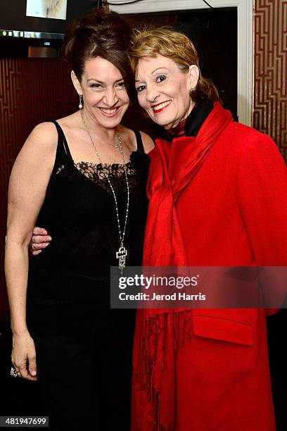 Joely Fisher and Alexandra Denman attend an evening with Azzedine Downes, President and CEO of the International Fund for Animal Welfare at Porta Via...