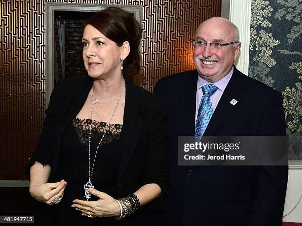 Joely Fisher and President and CEO of IFAW Azzedine Downes attend an evening with Azzedine Downes, President and CEO of the International Fund for...