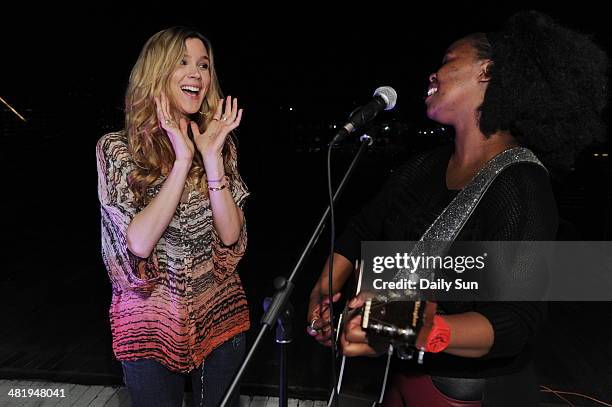 Joss Stone and Zahara perform at a recording studio on April 1, 2014 in Johannesburg. Jocelyn Eve Stoker known by her stage name Joss Stone is an...