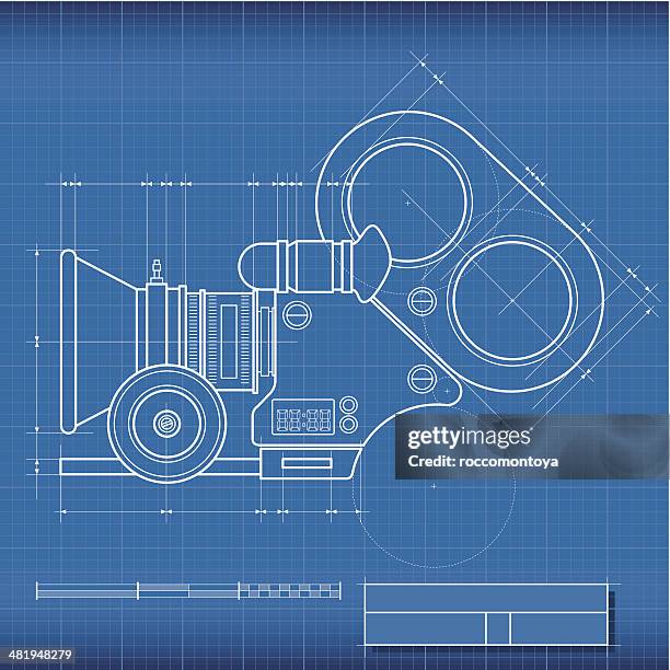 illustrations, cliparts, dessins animés et icônes de plan d'architecte caméra film - plan darchitecte