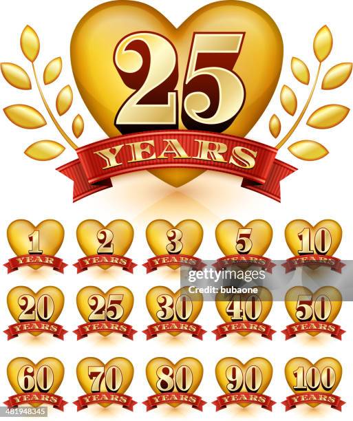 ilustraciones, imágenes clip art, dibujos animados e iconos de stock de aniversario de boda tarjetas - 25° aniversario de boda