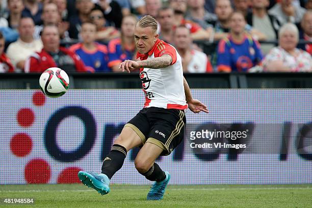 Rick Karsdorp of Feyenoord during the pre-season friendly match between Feyenoord and Southampton FC on July 23, 2015 at the Kuip stadium in...