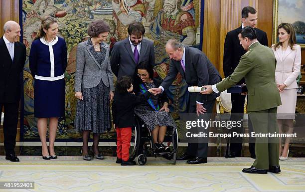 Spanish culture minister Jose Ignacio Wert, Princess Elena of Spain, Queen Sofia of Spanish, Mariano Menor Jr, Mariano Menor, Spanish Paralympic...