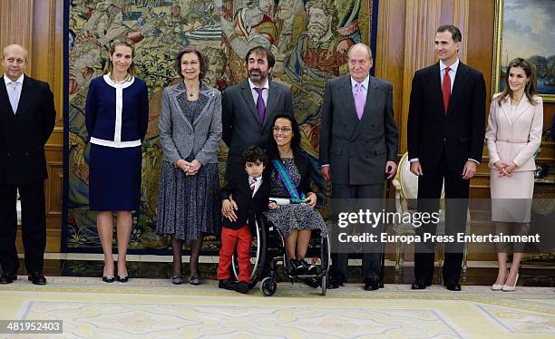 Spanish culture minister Jose Ignacio Wert, Princess Elena of Spain, Queen Sofia of Spanish, Mariano Menor Jr, Mariano Menor, Spanish Paralympic...