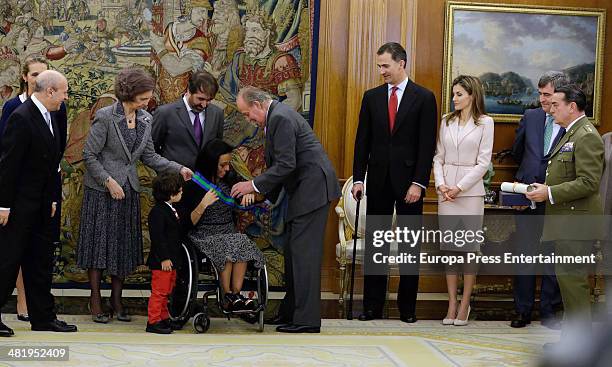 Spanish culture minister Jose Ignacio Wert, Princess Elena of Spain, Queen Sofia of Spanish, Mariano Menor Jr, Mariano Menor, Spanish Paralympic...