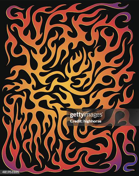 all-over flames (vector) - pinstripe stock illustrations