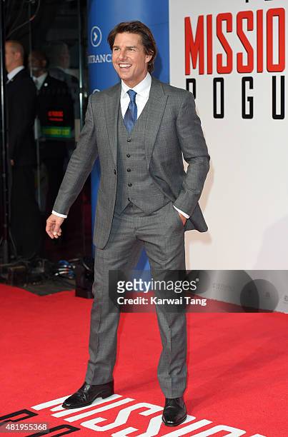Tom Cruise attends an exclusive screening of "Mission Impossible: Rogue Nation" at BFI IMAX on July 25, 2015 in London, England.