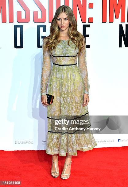 Hermione Corfield attends an exclusive screening of "Mission: Impossible Rogue Nation" at BFI IMAX on July 25, 2015 in London, England.