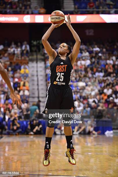 Marissa Coleman of the Eastern Conference All Stars shoots the ball against the Western Conference All Stars during the Boost Mobile WNBA All-Star...