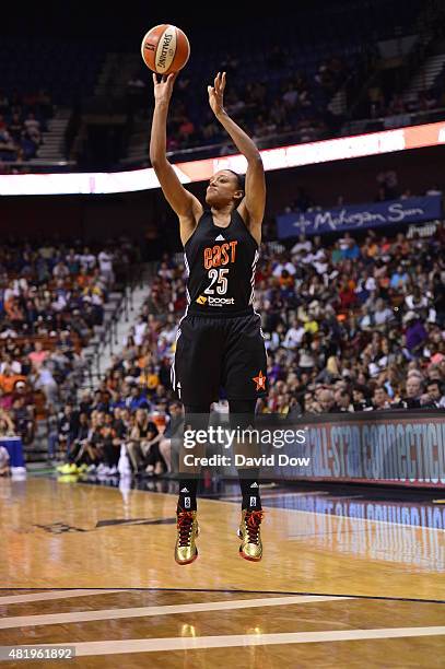 Marissa Coleman of the Eastern Conference All Stars shoots the ball against the Western Conference All Stars during the Boost Mobile WNBA All-Star...