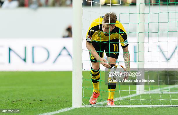 Marco Reus of Borussia Dortmund during the preseason friendly match between Borussia Dortmund v Juventus Turin at AFG ARENA on July 25, 2015 in St...