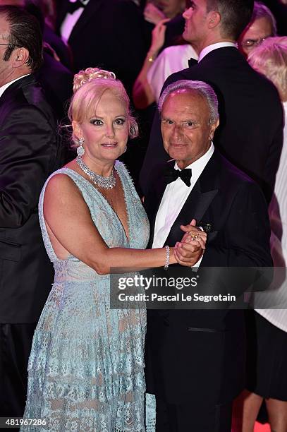 Marquess Roberta Gilardi and Dottore Donato Sestito danse during the Monaco Red Cross Gala on July 25, 2015 in Monte-Carlo, Monaco.