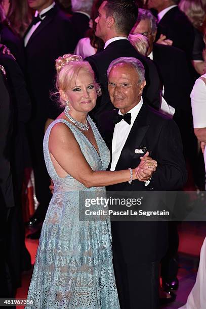 Marquess Roberta Gilardi and Dottore Donato Sestito danse during the Monaco Red Cross Gala on July 25, 2015 in Monte-Carlo, Monaco.