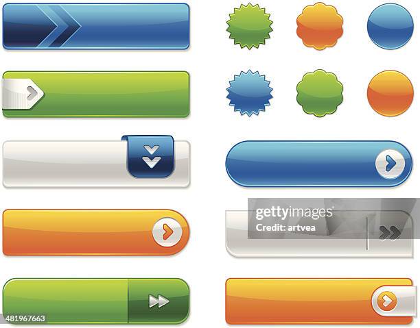 internet buttons - push button stock illustrations