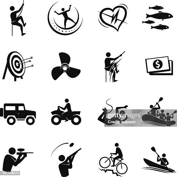 aktivität symbole - aqua biking stock-grafiken, -clipart, -cartoons und -symbole