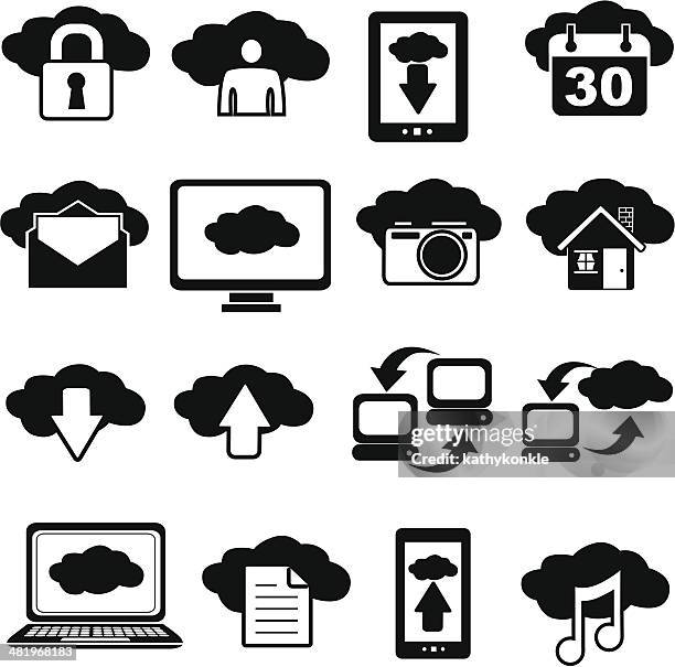 cloud computing icons - internet modem vector stock illustrations