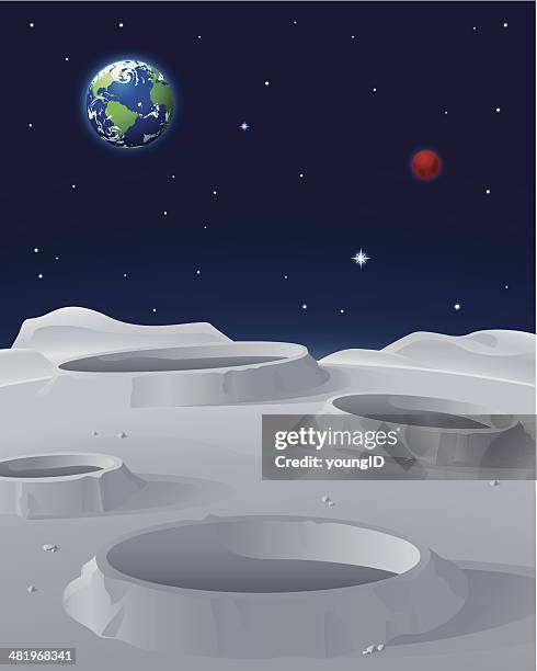 lunar surface - moon surface stock illustrations