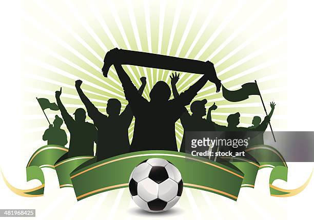 stockillustraties, clipart, cartoons en iconen met soccer fans - teamsport