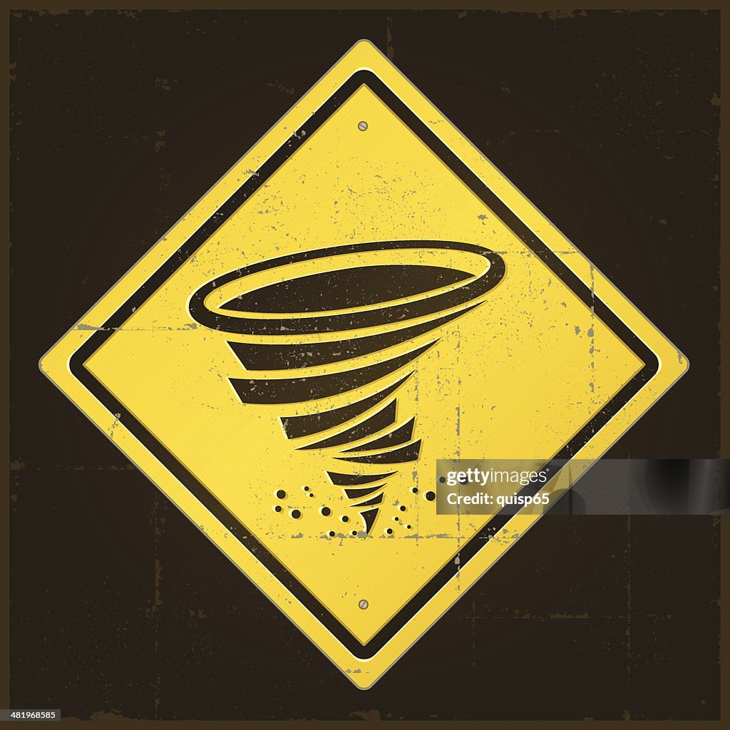 Warning Damage Sign Damaged Tornado Warning Sign High-Res Vector Graphic - Getty Images