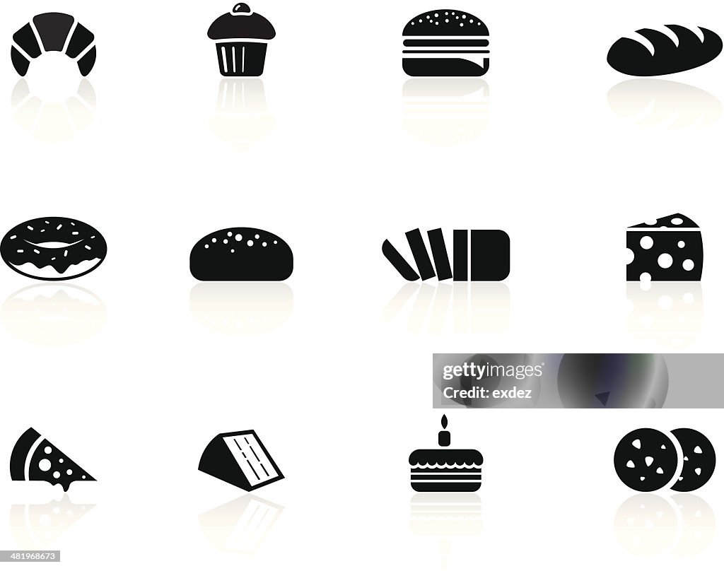 Padaria alimentos ícones