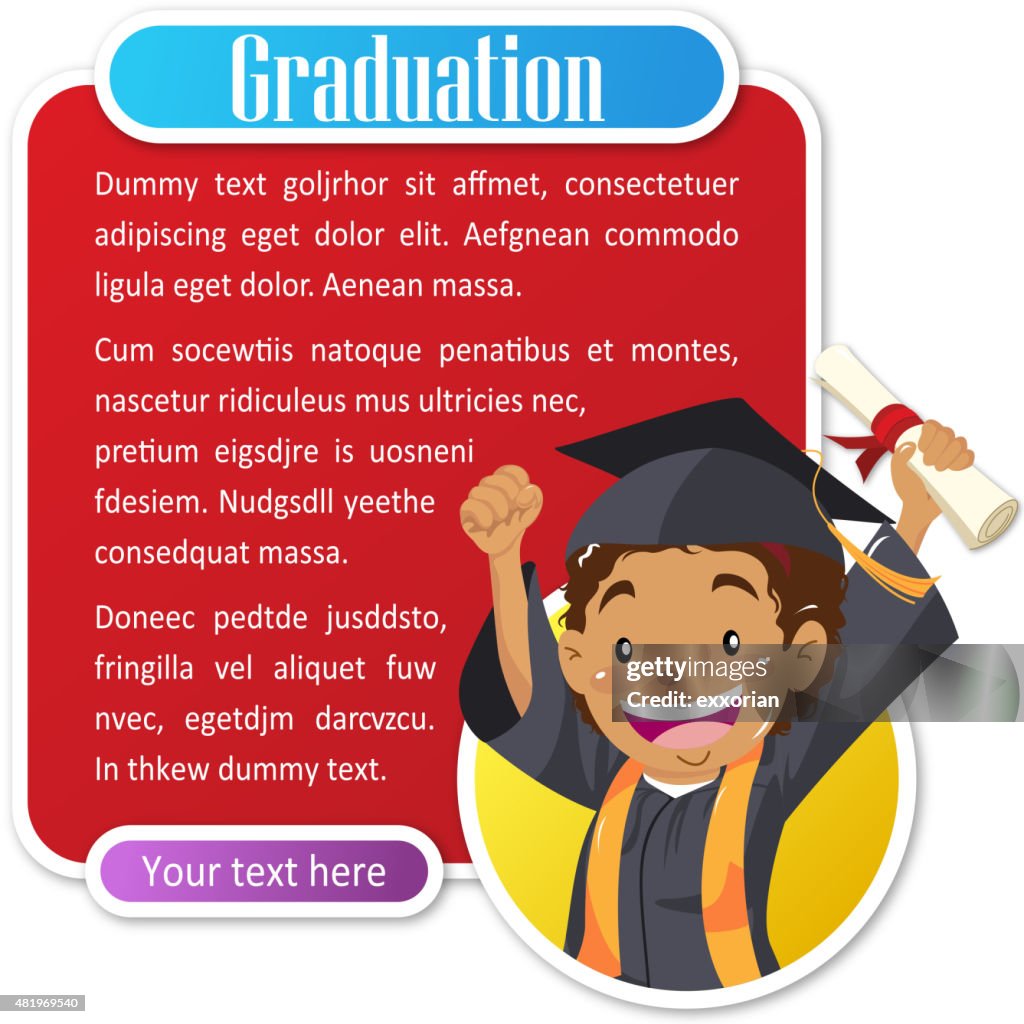 Teenage boy graduate notice