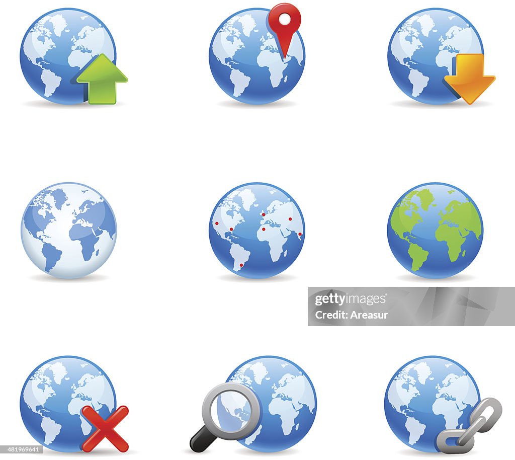 Globe Icon Set