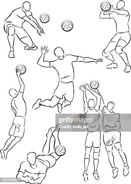 men's volleyball 1 - ass boy stock illustrations