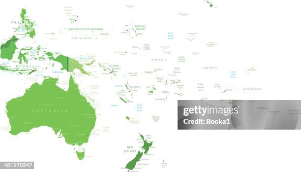 oceania map - melbourne australia stock illustrations