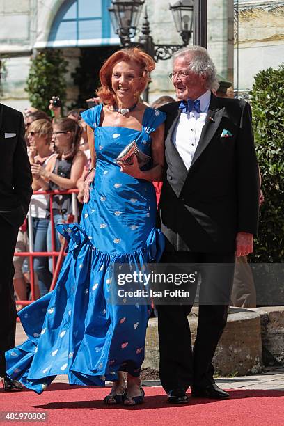 Marina Meggle and her husband Toni Meggle attend the Bayreuth Festival 2015 Opening on July 25, 2015 in Bayreuth, Germany.