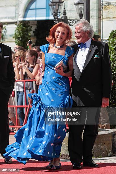 Marina Meggle and her husband Toni Meggle attend the Bayreuth Festival 2015 Opening on July 25, 2015 in Bayreuth, Germany.