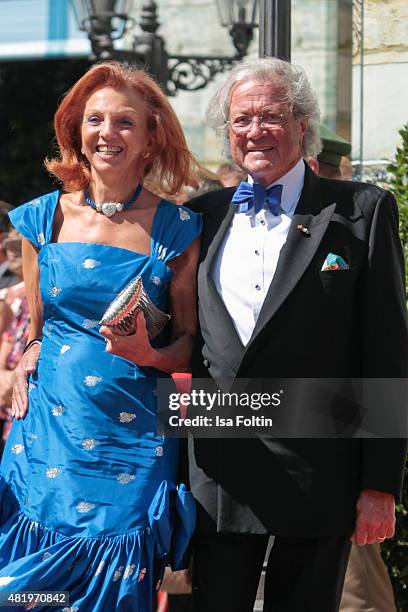 Marina Meggle and her husband Toni Meggle attend the Bayreuth Festival 2015 Opening on July 25, 2015 in Bayreuth, Germany.