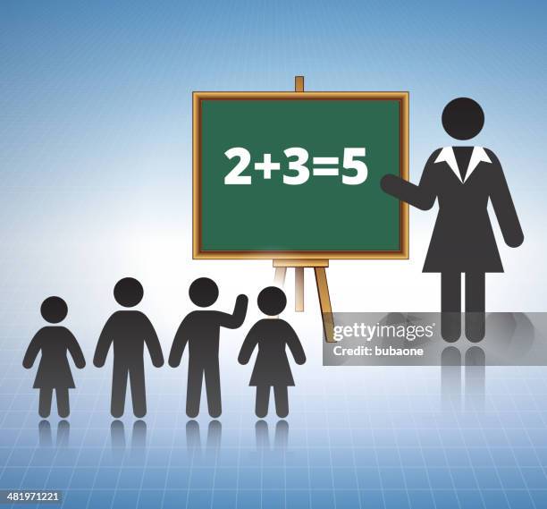 education concept with stick figures - private school classroom stock illustrations