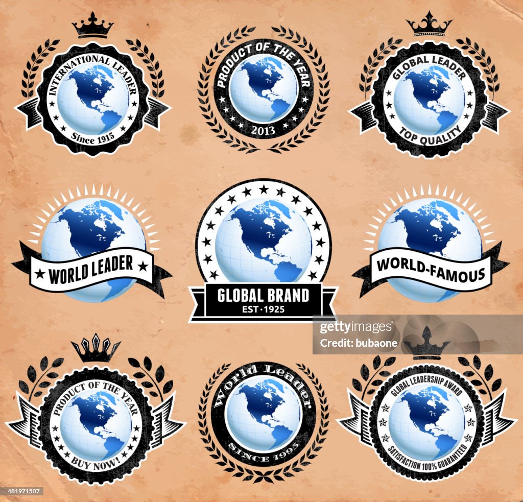 Global leader badges set